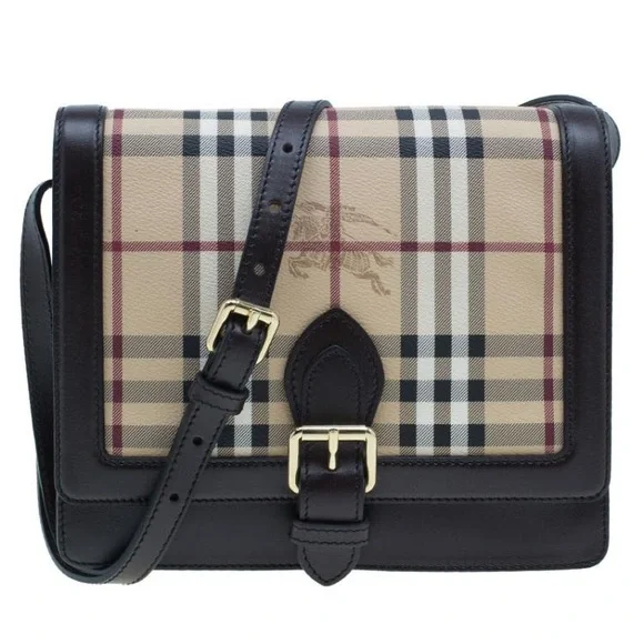 BURBERRY Haymarket Check Canvas Small Paisley Crossbody Bag - Picture 2 of 16